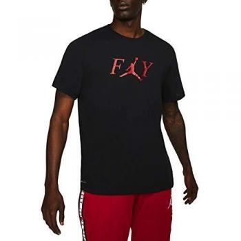 Jordan Fly Camiseta, Hombre, Black/Gym Red, L