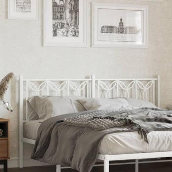 Cabecero de metal blanco 160 cm vidaXL con diseño moderno, estructura resistente, acabado en pintura blanca, ideal para camas de tamaño matrimonial