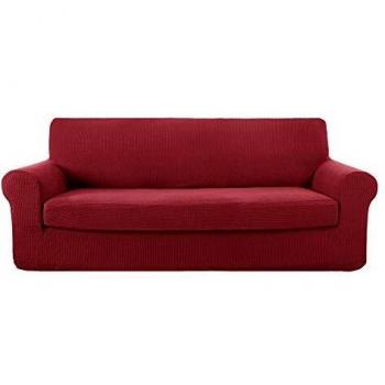 Deconovo Funda de Sofá para Salón 4 Plazas 237 x 83 x 89cm Rojo Vino