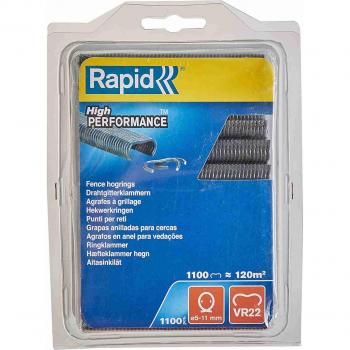 Grampas de Cercado VR22 Antracita - 1100 Piezas, Acero Galvanizado con Recubrimiento PET Gris, Compatible con Retiros de 5-11 mm