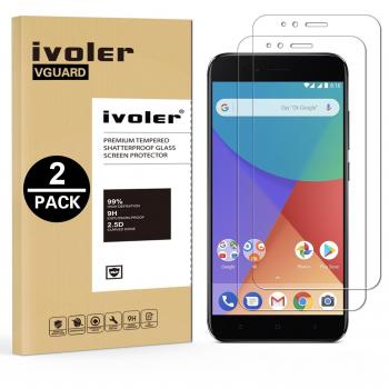 ivoler [2 Piezas] Protector de Pantalla para Xiaomi Mi A1, Cristal Vidrio Templado Premium