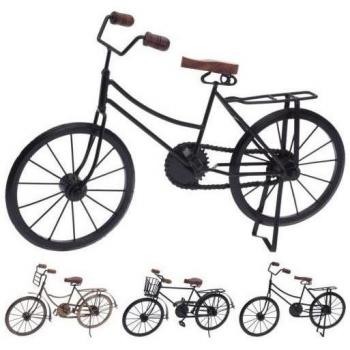 Bicicleta de Metal Decorativa Negra de 47cm con Detalles Elegantes