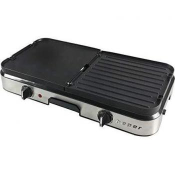 Barbacoa Eléctrica BEPER BT.402, 2 Planchas Dobles de 25x25cm, 2000W