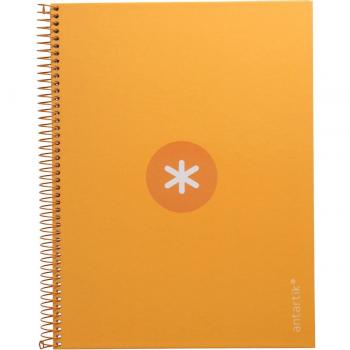 Cuaderno espiral Liderpapel Antartik A4 microperforado tapa forrada 120 hojas 100g/m² cuadrícula de 5mm con margen 5 bandas de color