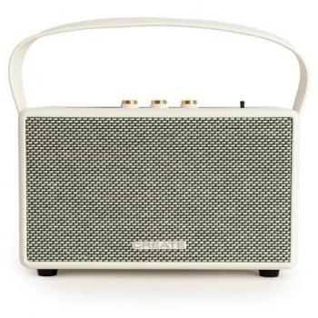 Altavoz Portátil Retro Bluetooth 5.2, USB y AUX - 40W, Diseño en Madera y Cuero, Hasta 5 Horas de Autonomía