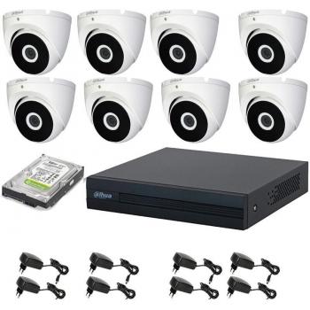 Kit de cámaras domo Dahua 8 cámaras 2 MP HD con disco duro de 500GB
