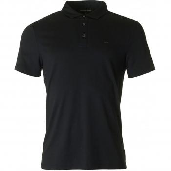 Michael Kors Men's Custom Cotton Polo Shirt with Embroidered Logo - Black, Regular Fit