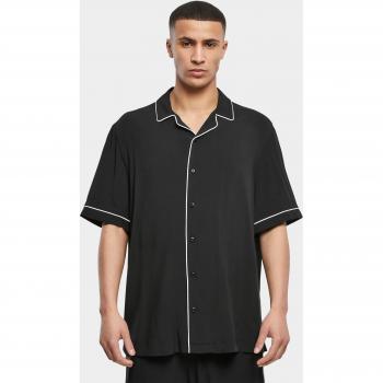 Urban Classics Black Short-Sleeve Bowling Shirt