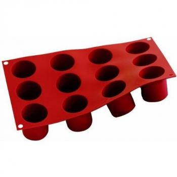 Molde de Silicona para 12 Cilindros Antiadherente, Ø 48 mm x H 50 mm