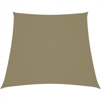 Toldo de vela trapezoidal de tela oxford beige 4/5x4 m