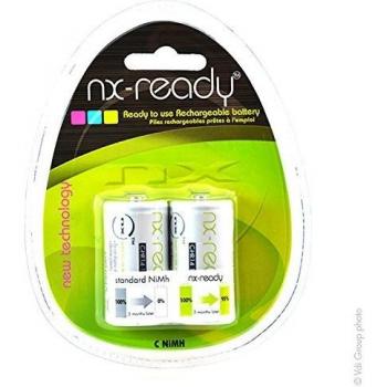 Batería Recargable NiMH Blister x2 C NX READY 1.2V 4000mAh
