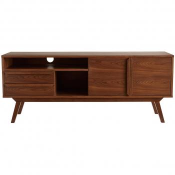 Miliboo - Mueble TV alto de nogal vintage 160 cm VOLVER