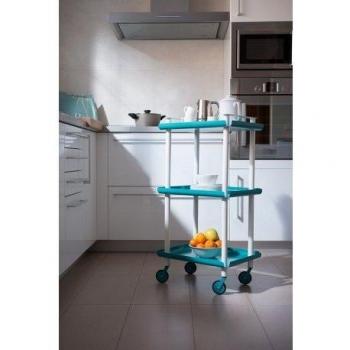 DON HIERRO - Carrito auxiliar LEKY, armazón gris, 3 estantes. Multifuncional, práctico y decorativo.