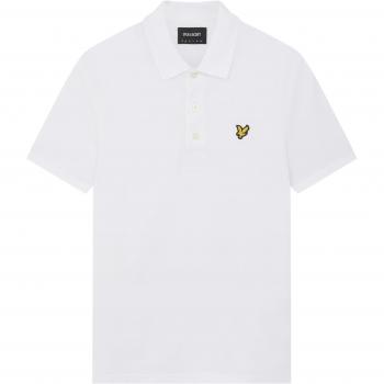 Lyle & Scott Organic Cotton Plain Polo Shirt - White - Male - Size: XXL