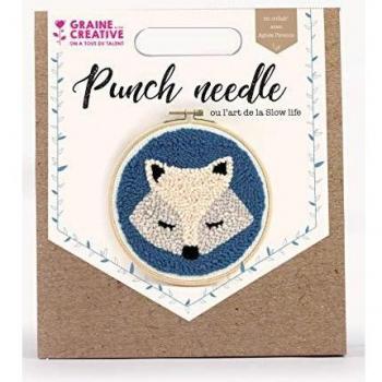 Kit Punch Needle Zorro - 20 cm diámetro - Incluye accesorios