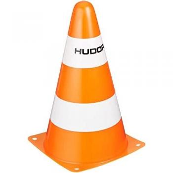 Set de 4 conos de tráfico HUDORA, 23 cm, naranja y blanco
