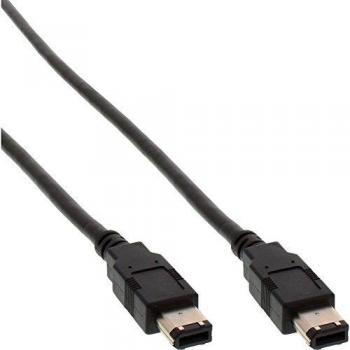 Cable FireWire 6 Pines Macho a Macho, Negro, 10m, IEEE1394