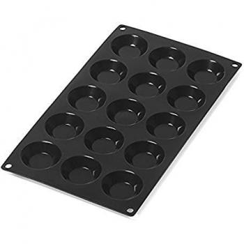 Lékué Tartaleta multicavidades Negro Molde repostería, Silicona, 15 cavidades