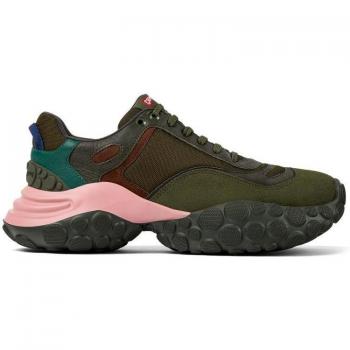 CAMPER Pelotas Mars - Men's Sneakers in Green/Brown/Grey, Size 46, Cotton Fabric