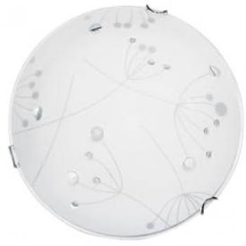 Lámpara de Techo Maryland EPIKASA, Metal y Vidrio, Cromo y Blanco, 50x50x11 cm
