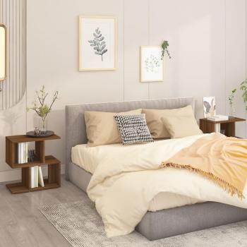 Mesitas de noche vidaXL 2 unidades madera contrachapada 50x30x51,5cm Blanco, Negro, Gris y Marrón Roble para dormitorio, salón o estudio, estilo moderno