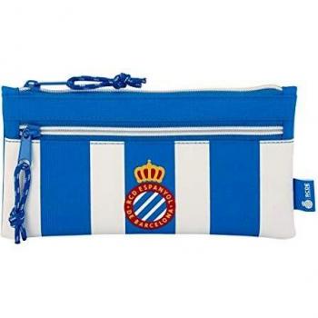 Safta Estuche Doble Cremallera R.C.D. Espanyol Oficial Escolar 230x110mm