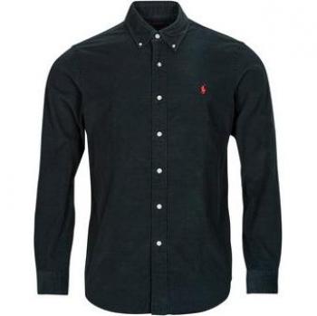 Polo Ralph Lauren Straight Cut Long Sleeve Velvet Shirt for Men in Black