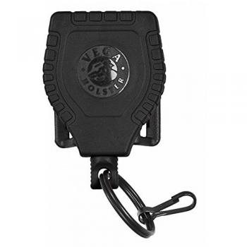 Llavero Retráctil Dyneema con Anilla y Mosquetón Giratorio Vega Holster 8V31N-BLACK Sistema de Retención Retráctil Negro