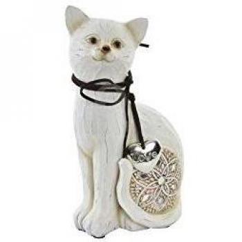 Item Figura Resina Gato Blanco 11X7X21 CM