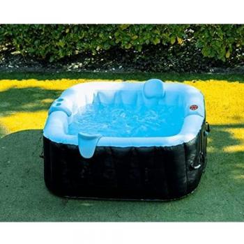 Spa Gonflable Cuadrado Ospazia para 4 Personas - Temperatura hasta 40°C - Listo en 5 minutos - Incluye Filtro y Cobertura - Dimensiones: 155 x 155 cm