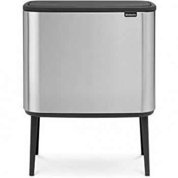Brabantia Bo Touch Bin Cubo de Basura, Anti-Huellas, Acero Inoxidable, Plateado, 36 litros