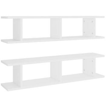 Estantes de pared 2 uds madera contrachapada blanco 90x18x20 cm