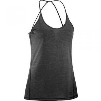 SALOMON Comet Tank Camiseta De Tirantes, Mujer, Black/Ebony/Heather, m