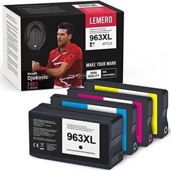 4 LEMERO 963XL Reciclado Cartuchos de Tinta Compatible para HP 963 XL para HP OfficeJet Pro 9010 9012 9014 9015 9016 9018 9019 9020 9022 9025