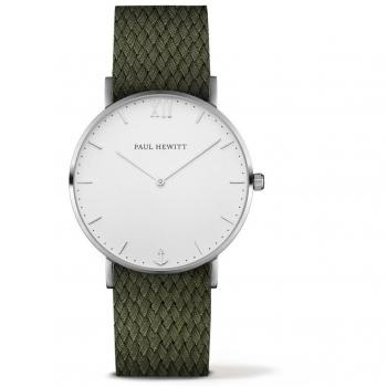 Reloj Paul Hewitt Unisex PH-SA-SSTW20S (39mm) - Acero inoxidable, esfera blanca, correa de acero, resistencia al agua 3 ATM, diseño elegante y minimalista