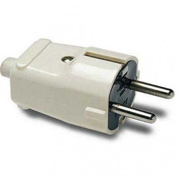 Clavija Famatel 1101 Bipolar TT, 16A-250V, 4.8mm, Policarbonato Blanco