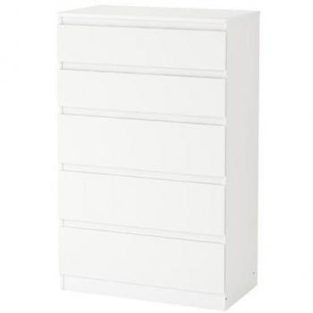 Cómoda de 5 cajones KULLEN de IKEA, para el dormitorio, en color blanco