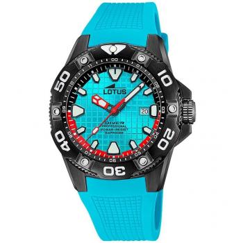Lotus Men's Diver Watch 18928/1 with Blue Dial and Rubber Strap