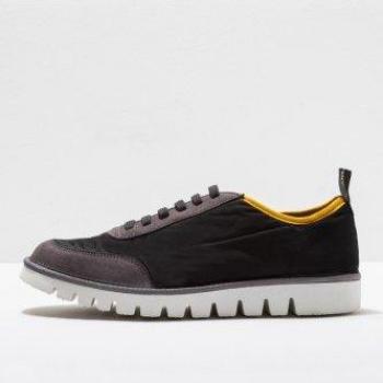 Art Ontario 1584 Zapatos de Cordones para Hombre en Nylon Negro Planos