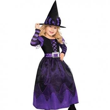 Disfraz de bruja para niña con vestido de fiesta adornado para Halloween, de la marca Amscan