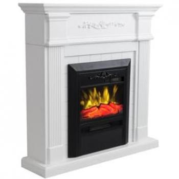 Chimenea eléctrica de pie con repisa - 98 x 26 x 100,8 cm - Blanco - OTEMANU