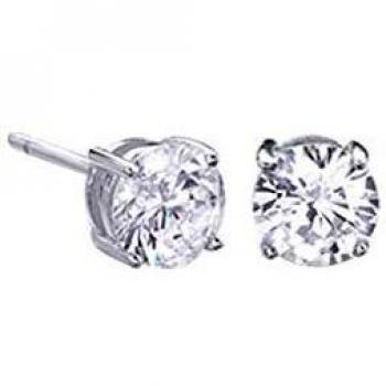 VIDAL & VIDAL Pendientes Plata baño Platino Circonitas