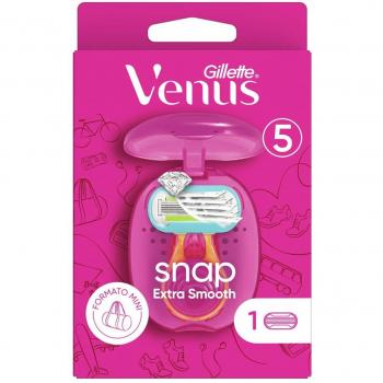 Gillette Venus Extra Smooth Snap - Maquinilla de afeitar para mujer con estuche de viaje compacto