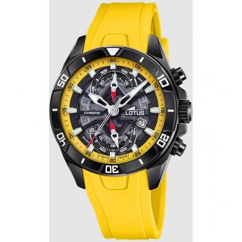 Lotus Vortex 18945/1 Men's Rubber Chronograph Watch - Yellow and Black