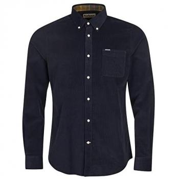 Barbour Ramsey Tailored Fit Cord Shirt with Chest Pocket - Navy - Size M