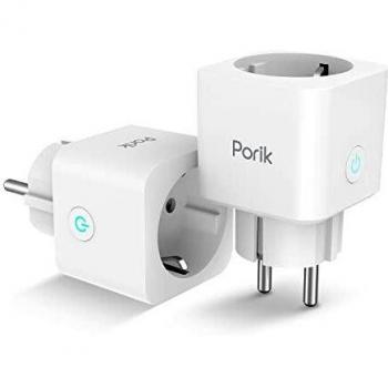 Porik Enchufe inteligente SP12, enchufe WiFi para control remoto y control de voz, compatible con Alexa y Google Assistant Voice Control, con función de temporizador, 16A 3840W, 2PCS