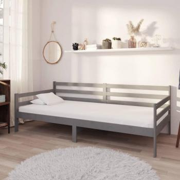 Sofá cama Día y Noche con colchón de madera de pino maciza gris 90x200 cm