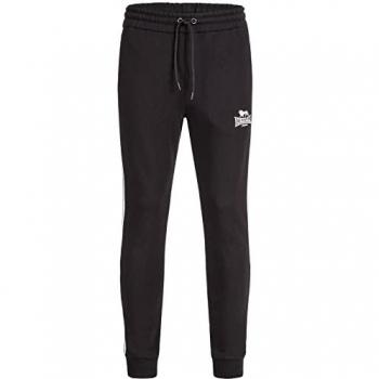 Pantalones de Chándal Lonsdale Foindle para Hombre, Ajuste Regular, Negro/Blanco, XXXL