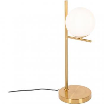 Lámpara de mesa Art Déco oro y cristal opalino Flore con base de acero en acabado dorado/latón