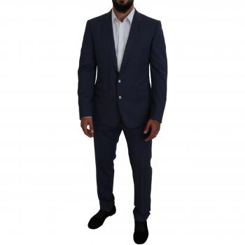 Dolce & Gabbana Blue Wool MARTINI 3 Piece Slim Fit Suit - IT54 | XL